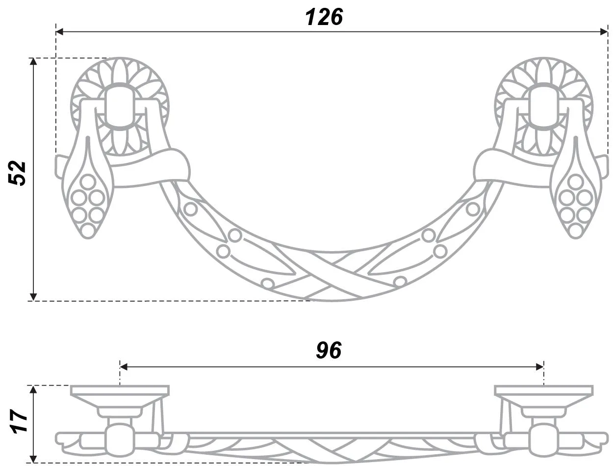 Мебельная ручка RS084AG/Br.4/96