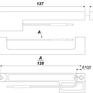 Мебельная ручка RS301CP/WWL.4/128/L