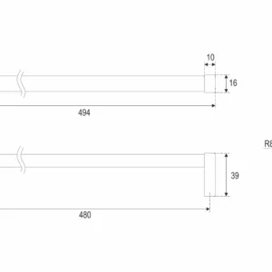 Мебельная ручка DELLON RS068BL.5/480
