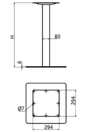 Схема подстолья LOCUS. схема подстолья с указанием размеров