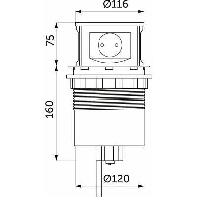 Выдвижной удлинитель TOR 2 USB+3 розетки