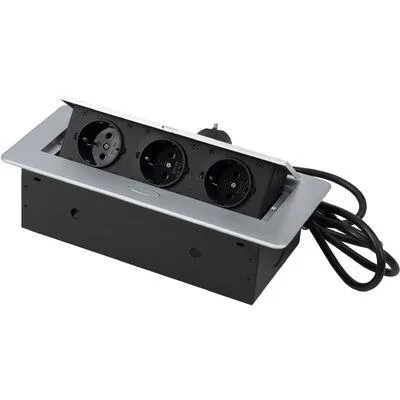 Выдвижной удлинитель NOVA 3 розетки, чёрный Выдвижной удлинитель NOVA 3 розетки, чёрный