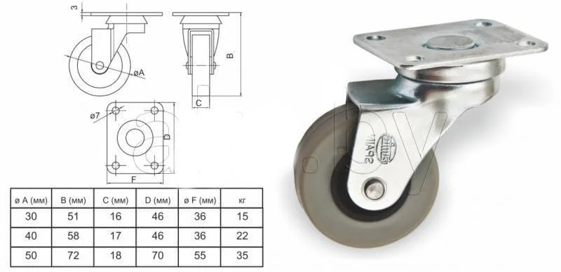 Мебельное колесо д. 30 мм с резиновым ободом от LEMAX — купить в Минске Мебельное колесо д. 30 мм с резиновым ободом от LEMAX — купить в Минске