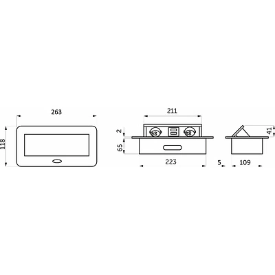 Выдвижной удлинитель NOVA USB+2 розетки, алюминий, купить в Минске