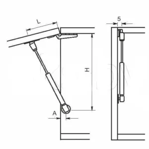 Газовый лифт мебельный GTV (60H)