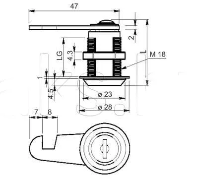 Устройство замка 103-20 изображение замка в разобранном виде|
