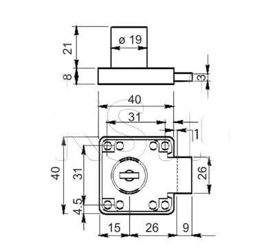 Мебельный фасад с установленным замком 138 изображение мебельного фасада с замком|