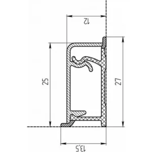 Плинтус алюминиевый КВАДРО 3 метра серебро