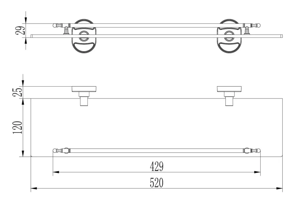Полка для ванной Ledeme L1907 стекло