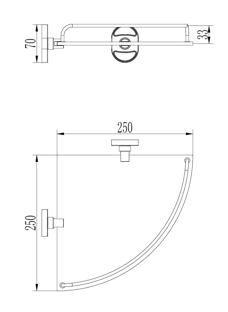 Полка для ванной Ledeme L1921-1 стекло
