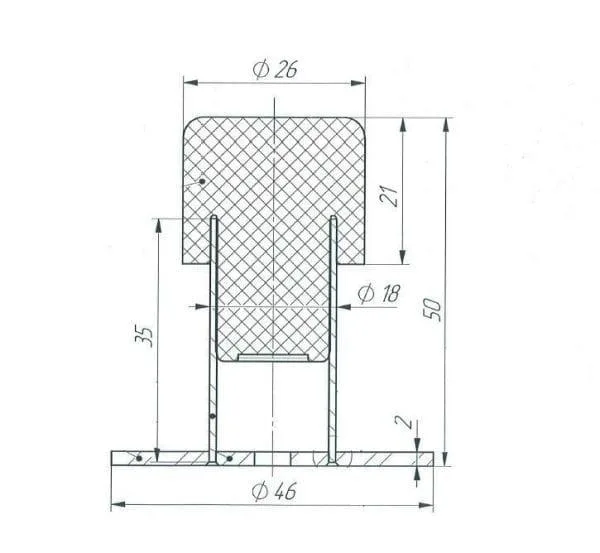 монтаж упора дверного универсального УД-01 изображение упора в процессе монтажа;