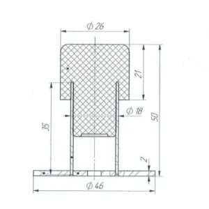 Упор дверной универсальный УД-01 5см черный