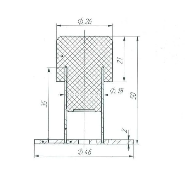 Упор дверной универсальный УД-01 5см черный