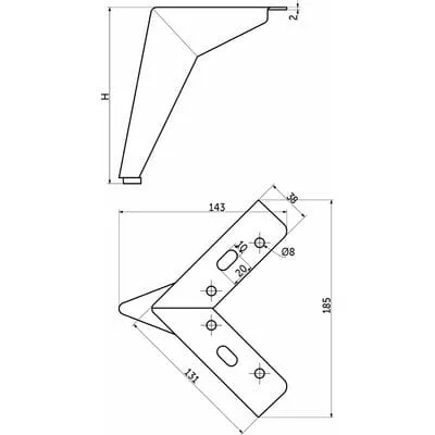 Опора HELLY H-100 золото брашированное