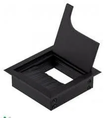 Пропуск для кабеля с ресничкой 80*80 металл ORDI чёрный. Изображение пропуска для кабеля с ресничкой