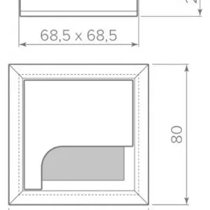 Пропуск для кабеля с ресничкой 80*80 металл ORDI черный