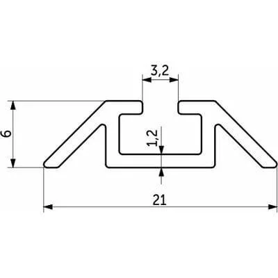 Направляющая нижняя одинарная ALUTECH SENATOR Направляющая нижняя одинарная ALUTECH SENATOR