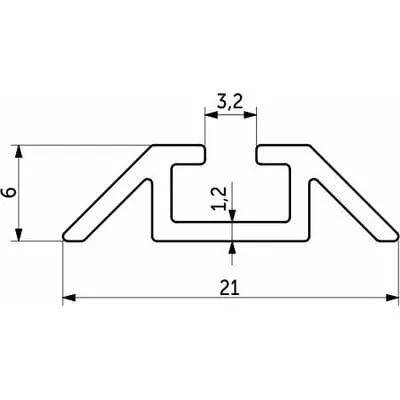 Направляющая СЕНАТОР SENATOR нижняя одинарная (коньяк)