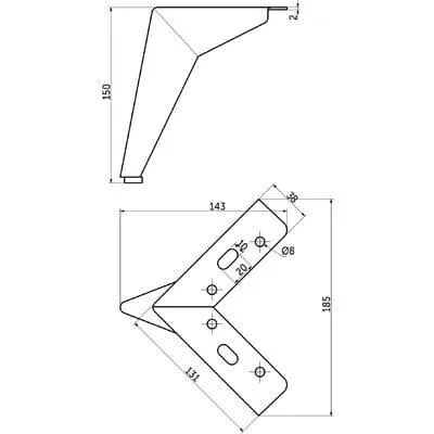 опора HELLY 150 в интерьере изображение опоры в другом ракурсе |
