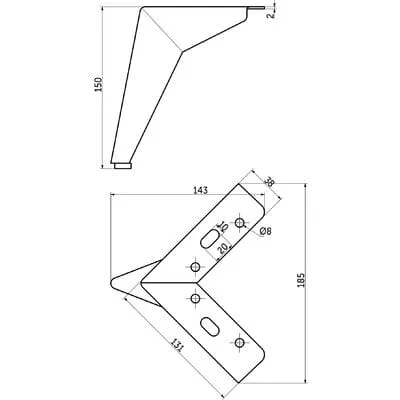 Опора HELLY Н-150 золото брашированное
