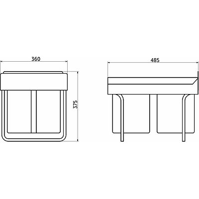 Мусорные контейнеры выдвижные 400 2*18 литров