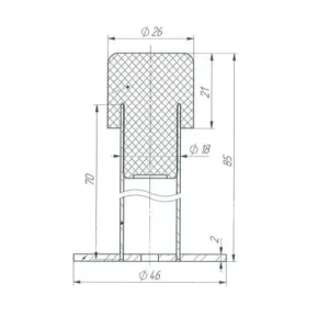 Упор дверной универсальный УД-02 8,5см сталь шлифованная