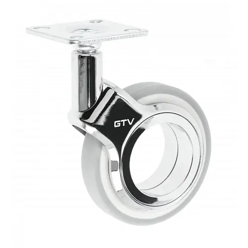 Колесо мебельное GIRA д. 60 мм серое + хром без тормоза Колесо мебельное GIRA д. 60 мм серое + хром без тормоза