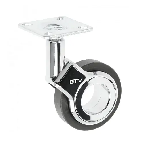 Колесо мебельное GIRA д. 60 мм серое + хром без тормоза Колесо мебельное GIRA д. 60 мм серое + хром без тормоза