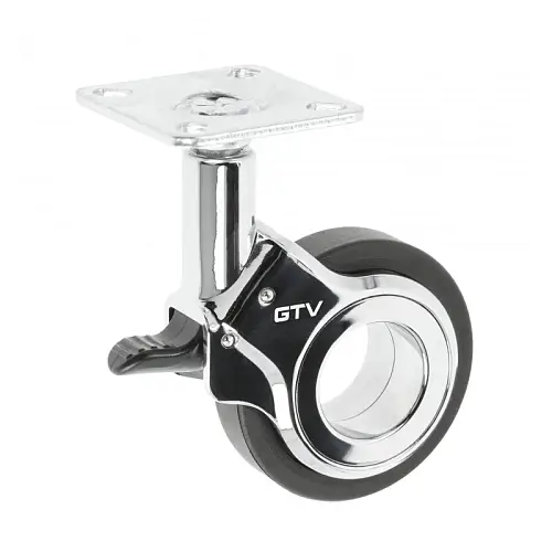 Колесо мебельное GIRA д. 60 мм серое + хром без тормоза Колесо мебельное GIRA д. 60 мм серое + хром без тормоза