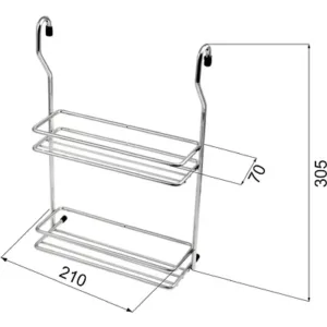 Полка для специй двойная малая CWJ116B