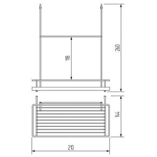 Полка одинарная малая CWJ202F хром