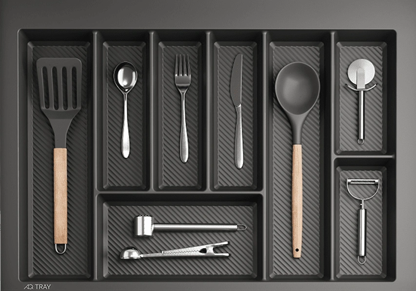 Лоток-вкладыш для столовых приборов AQ TRAY графит, купить в Минске