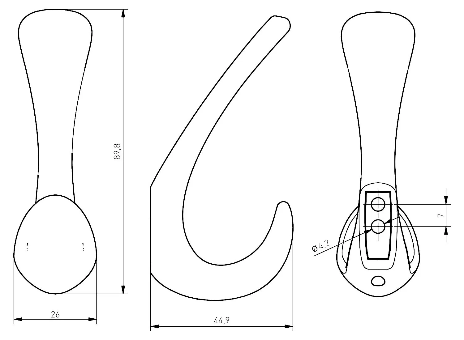 «Крючок для одежды GTV ORA светлый графит — купить в Минске по выгодной цене».