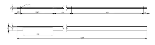 Схема установки мебельной ручки GTV EXTEND Схема установки ручки|