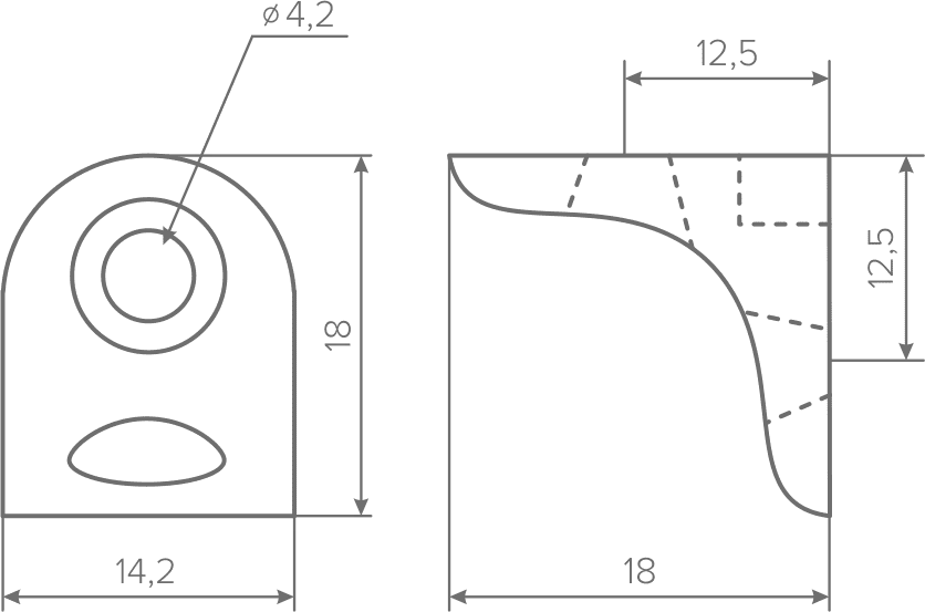 Полкодержатель под саморез никель