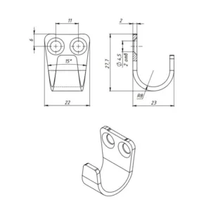 Крючок для одежды №1 цинк