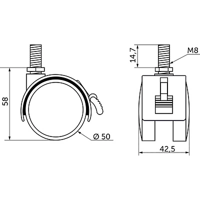 Мебельное колесо LEMAX д. 50 с резьбой М8 со стопом — купить в Минске Мебельное колесо LEMAX д. 50 с резьбой М8 со стопом — купить в Минске