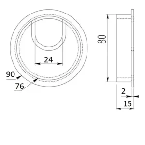 Пропуск для кабеля GTV д.80 металл сатин