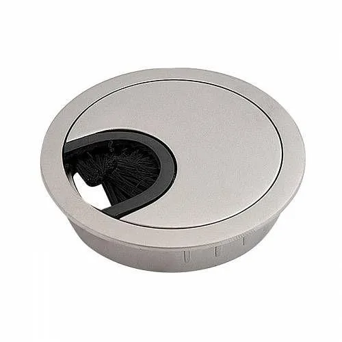 Пропуск для кабеля круглый металл с ресничкой д. 80 GTV матовый хром изображение пропуска для кабеля круглого металлического с ресничкой диаметром 80 мм от бренда GTV в матовом хромированном цвете|