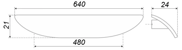 Мебельная ручка SKYLINE RS155HCP.4/480