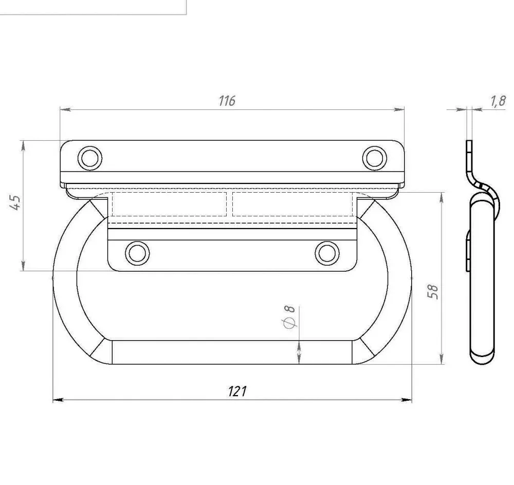 Ручка откидная цинк