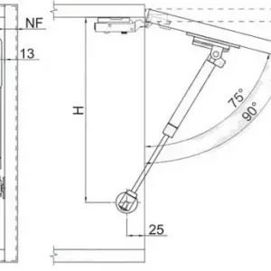 Газовый лифт мебельный GTV с доводчиком и регулировкой белый (60H)