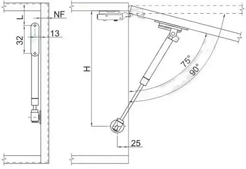 Схема установки амортизатора газового GTV. Схема установки амортизатора