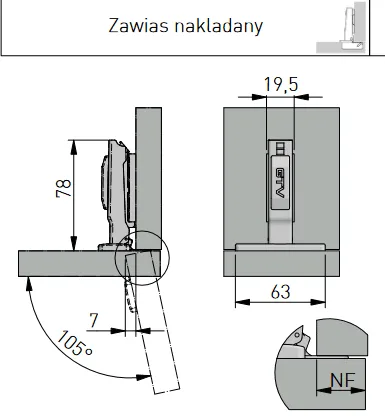 Петля GTV SOLID PRO накладная с регулировкой 3D без еврошурупа с комплектом заглушек