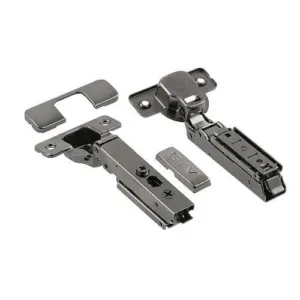 Петля GTV SOLID PRO накладная с регулировкой 3D без евро с комплектом заглушек ЧЕРНАЯ