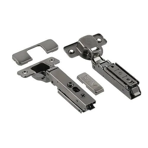 Петля GTV SOLID PRO накладная с регулировкой 3D без евро с комплектом заглушек ЧЕРНАЯ