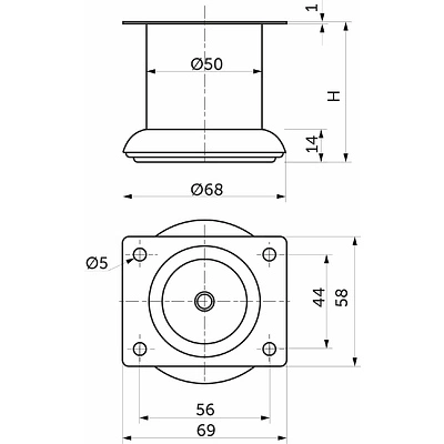 Опора ТВ019 В140 Н80 хром от LEMAX — купить в Минске Опора ТВ019 В140 Н80 хром от LEMAX — купить в Минске