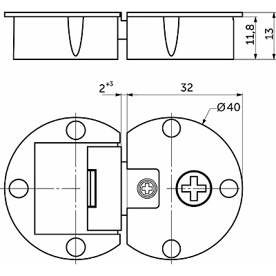 Петля секретерная металл разборная д.35 мм