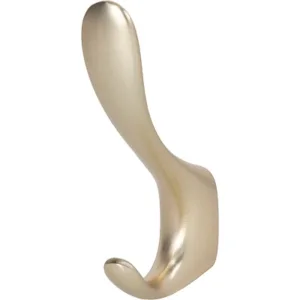 Крючок для одежды ROMA двухрожковый брашированное золото