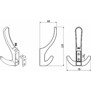 Крючок для одежды ROMA трехрожковый черный